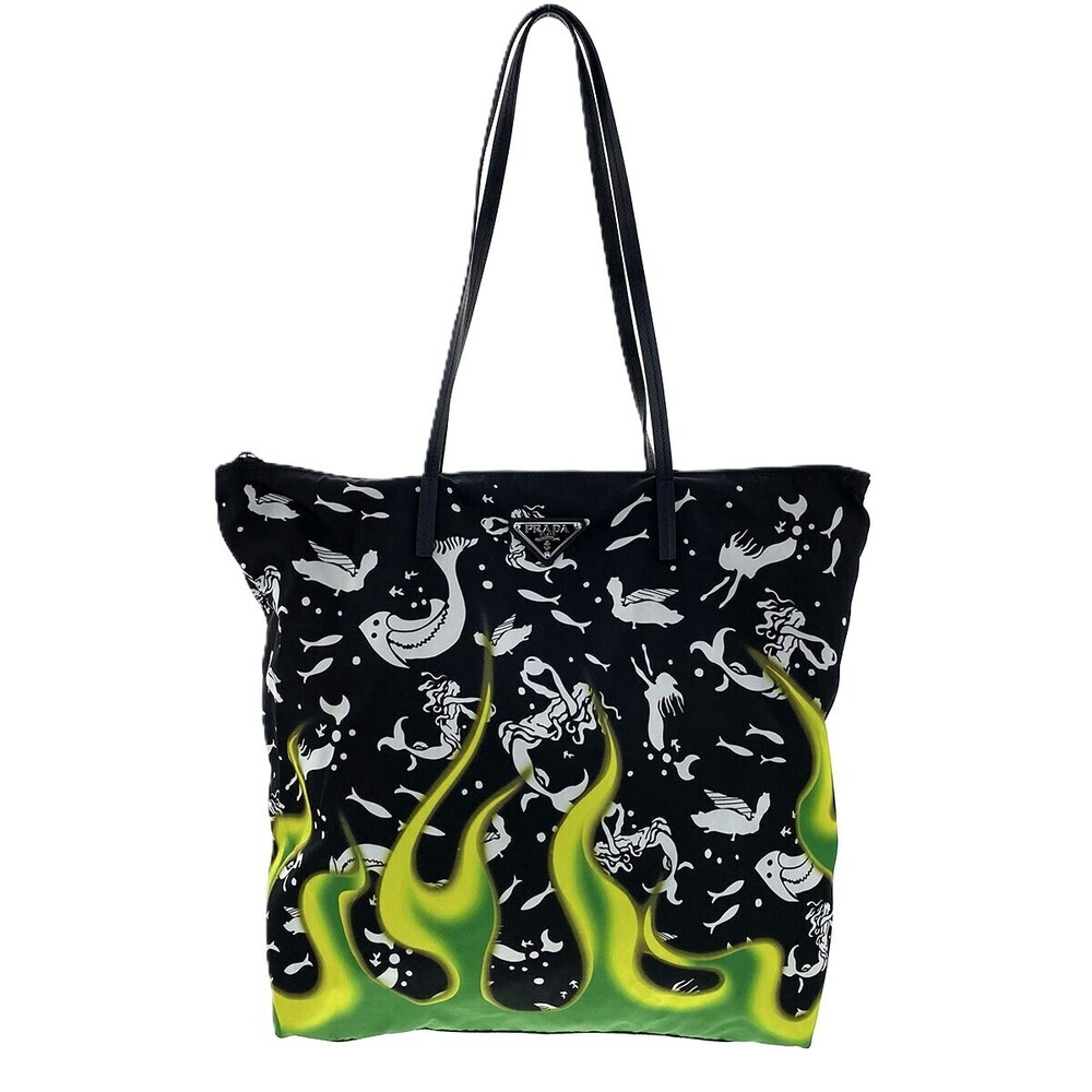 PRADA Tote Bag Mermaid Fire Black